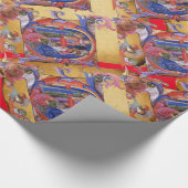 VASTSTELLING VAN HET PARCHMENT MAGI FLORAL CHRISTM CADEAUPAPIER (Hoek)