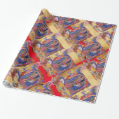 VASTSTELLING VAN HET PARCHMENT MAGI FLORAL CHRISTM CADEAUPAPIER (Uitgerold)