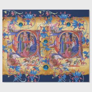 VASTSTELLING VAN HET PARCHMENT MAGI FLORAL CHRISTM CADEAUPAPIER