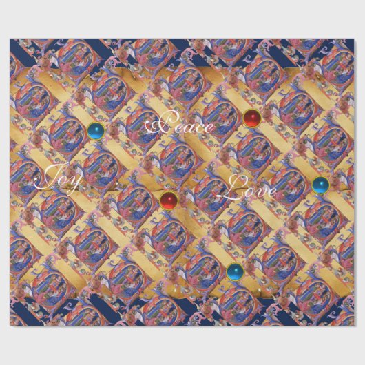 VASTSTELLING VAN HET PARCHMENT MAGI FLORAL CHRISTM CADEAUPAPIER (Vlak)