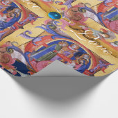 VASTSTELLING VAN HET PARCHMENT MAGI FLORAL CHRISTM CADEAUPAPIER (Hoek)