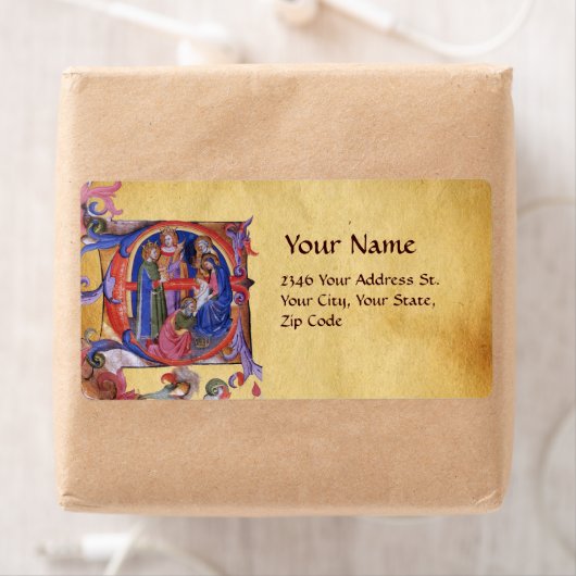 VASTSTELLING VAN HET PARCHMENT MAGI NATIVITEIT CHR ETIKET (Insitu)