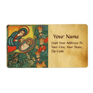 VASTSTELLING VAN HET PARCHMENT MAGI NATIVITEIT CHR ETIKET