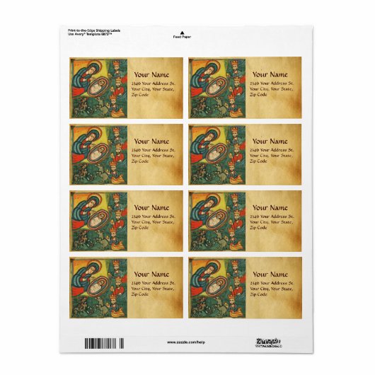 VASTSTELLING VAN HET PARCHMENT MAGI NATIVITEIT CHR ETIKET (Full Sheet)