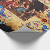 VASTSTELLING VAN MAGI CHRISTMAS FLORAL PARCHMENT,  CADEAUPAPIER (Hoek)