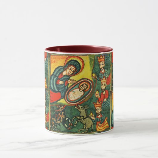 VASTSTELLING VAN MAGI ,PRIMITIVE NATIVITY Kerstmis Mok (Midden)