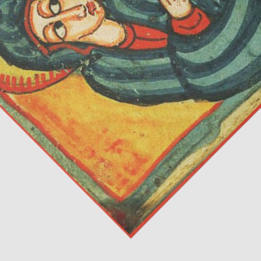 VASTSTELLING VAN MAGI, PRIMITIVE NATIVITY Parchmen Tissuepapier (Detail)