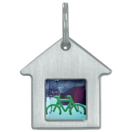 Vastzitten in de sneeuw huisdieren naamplaatje