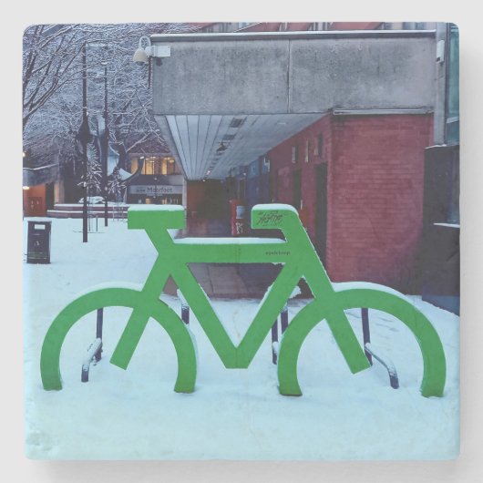 Vastzitten in de sneeuw stenen onderzetter (Voorkant)