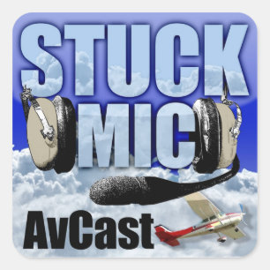 Vastzittende Mic AvCast-Sticker Vierkante Sticker