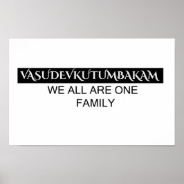 Vasudevkutumbakam muurkunst- Sanskriet Quote Poste Poster