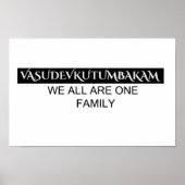 Vasudevkutumbakam wall art- Sanskrit Quote Poster (Voorkant)