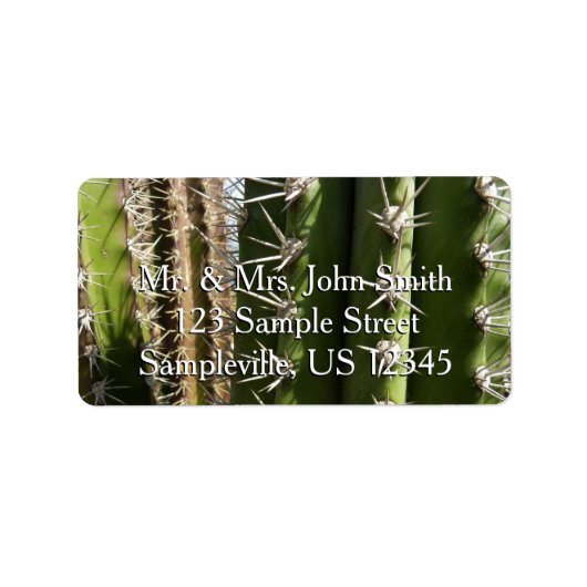 Vat Cactus II Woestijn Natuur Foto Etiket (Voorkant)