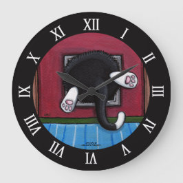 Vat Cat Stuck in Cat Flap - Bit of a Squeeze Grote Klok