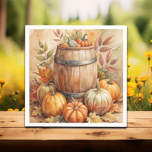 Vat met Pompoenen Herfst Servet