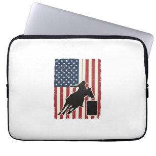 Vat Racing Amerikaanse Vlag Vintage Vector Ontwerp Laptop Sleeve