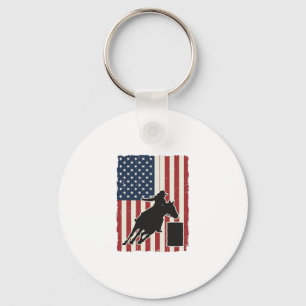 Vat Racing Amerikaanse Vlag Vintage Vector Ontwerp Sleutelhanger