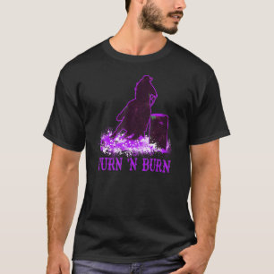 Vat Renster Draai en Brand Vat Races Rodeo Koe T-shirt