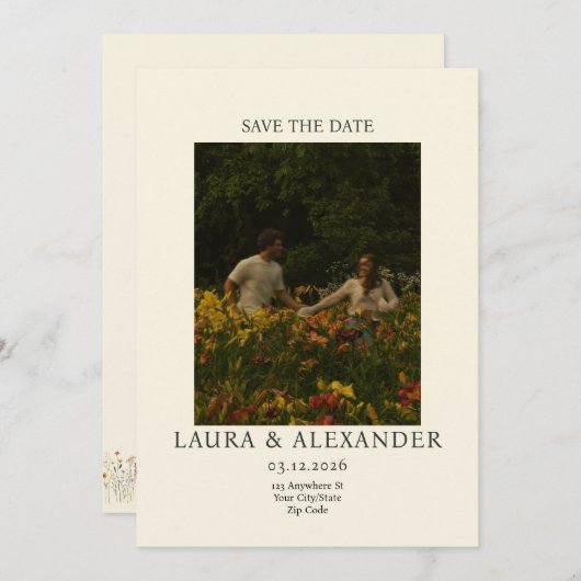 Vat sparen de DatumKaart Save The Date (Voorkant / Achterkant)