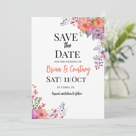 Vat sparen de DatumKaart Save The Date (Staand voorkant)