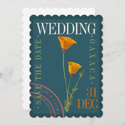 Vat sparen de DatumKaart Save The Date (Voorkant / Achterkant)