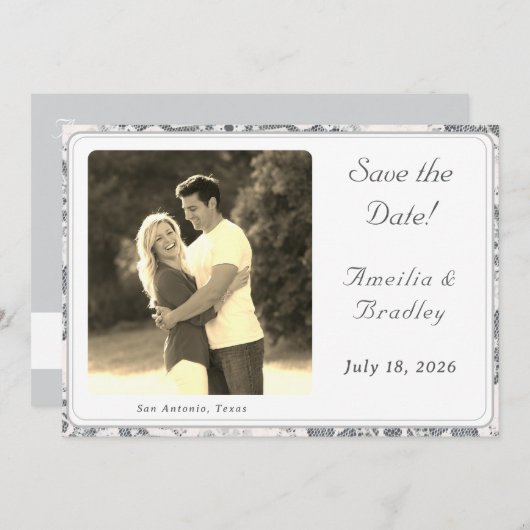 Vat sparen de DatumKaart Save The Date (Voorkant / Achterkant)