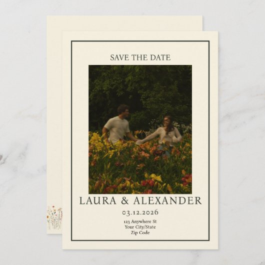 Vat sparen de DatumKaart Save The Date (Voorkant / Achterkant)