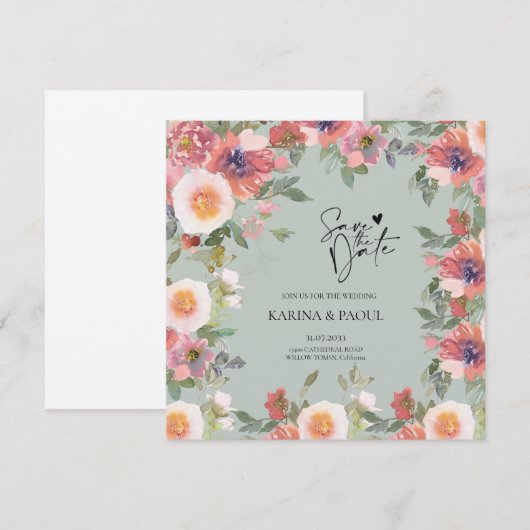 Vat sparen de DatumKaart Save The Date (Voorkant / Achterkant)