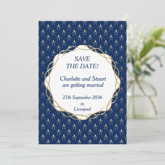 Vat sparen de DatumKaart Save The Date (Staand voorkant)