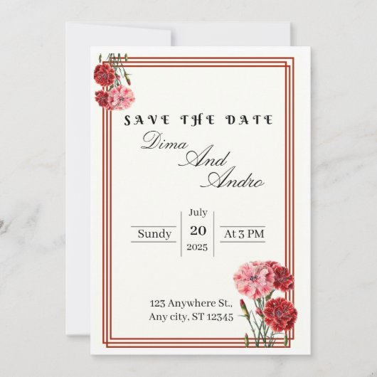 Vat sparen de DatumKaart Save The Date (Voorkant)