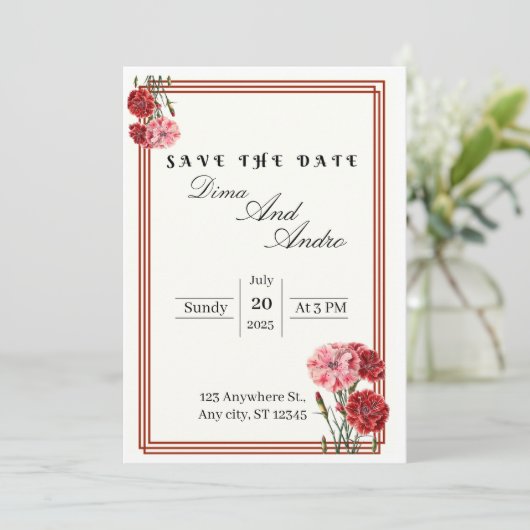 Vat sparen de DatumKaart Save The Date (Staand voorkant)