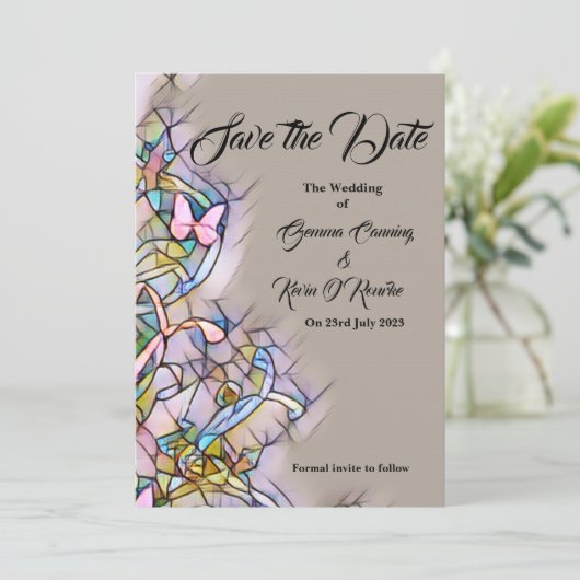 Vat sparen de DatumKaart Save The Date (Staand voorkant)