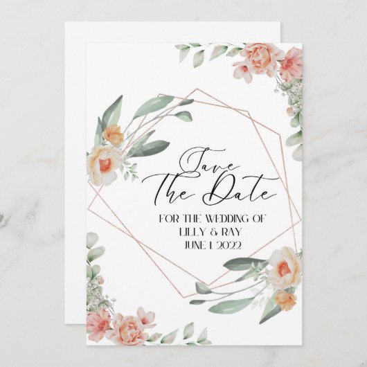 Vat sparen de DatumKaart Save The Date (Voorkant / Achterkant)