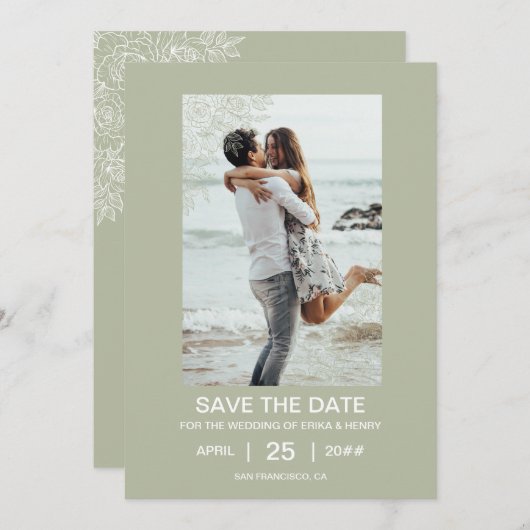 Vat sparen de DatumKaart Save The Date (Voorkant / Achterkant)