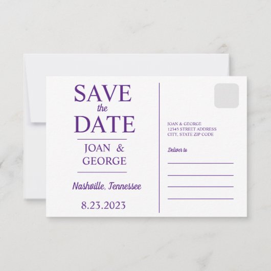 Vat sparen de DatumKaart Save The Date (Achterkant)