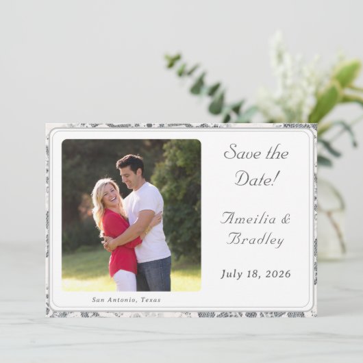 Vat sparen de DatumKaart Save The Date (Staand voorkant)