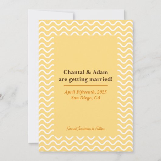 Vat sparen de DatumKaart Save The Date (Achterkant)