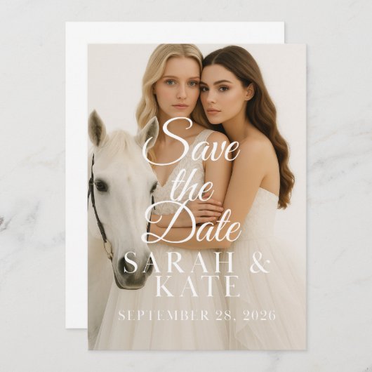 Vat sparen de DatumKaart Save The Date (Voorkant / Achterkant)