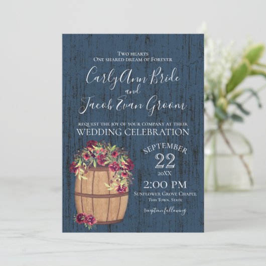 Vat van Rozen Rustic Wood Kaart (Staand voorkant)