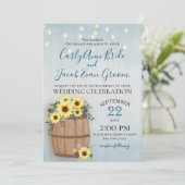 Vat van Zonnebloemen Rustiek Hout en Lichten Kaart (Staand voorkant)