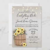 Vat van Zonnebloemen Rustiek Hout en Lichten Kaart (Voorkant)