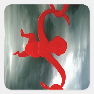 Vat Vol Apen Plezier Vierkante Sticker