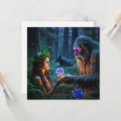 Vat Wenskaart Kaart (Voorkant / Achterkant in situ)