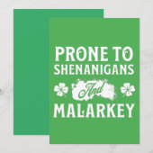 Vatbaar voor Streken en Onzin St. Patrick's Dag Feestdagenkaart (Voorkant / Achterkant)