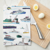 Vaten en schepen Willekeurige patronen Theedoek (Quarter Fold)