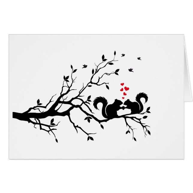 Vaten met rode harten op boomtak (Voorkant Horizontaal)