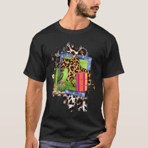 Vaten Racer Cheetah Print Rodeo Cowgirl Cactus T-shirt