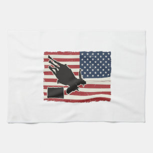 Vaten Racing Amerikaanse Vlag Vintage Vector Ontwe Theedoek