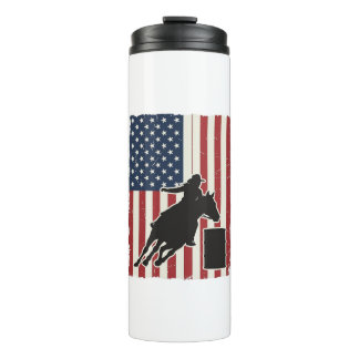 Vaten Racing Amerikaanse Vlag Vintage Vector Ontwe Thermosbeker