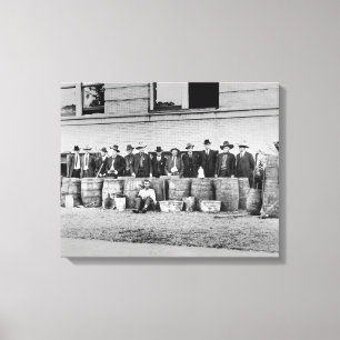 Vaten van Bootleg Liquor, 1922 Canvas Afdruk